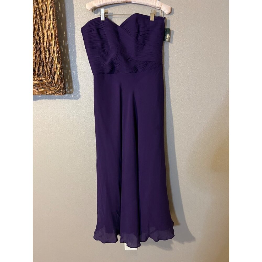 Ralph Lauren Dress 6 Purple Silk Flowy Midi NWT Date Wedding Party Cruise New - Picture 7 of 8